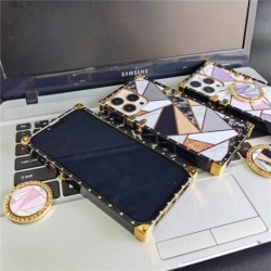 Luxury Square Leather Phone Case For iPhone 13 12 11 14 Pro MAX XS XR 7