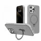 For iPhone 16 15 14 13 Pro Max Phone Case, Aluminum Magnetic Kickstand Acrylic Metal Lens For Magsafe Support Wireless Charging Transparent Anti-Fall Hard Full Cover