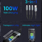 3 In 1 100w Transparent Fast Charging Cable Type C Usb Micro For Iphone Samsung Huawei Xiaomi Pilot Lamp Charger Usb C 6A