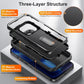 For iPhone 16 15 14 13 12 11, Shockproof Anti-fall with Kickstand Hard Phone Case Bumper Back Cover