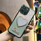 Glitter Transparent Gradient Love Heart Mirror Phone Case For iPhone 16ProMax 16 15 14 13 12 Pro Max Clear Soft TPU Back Cover