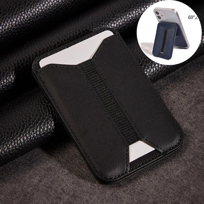 Strong Magnetic Folding Elasticity Wallet Card Bag Holder Leather Case for Magsafe iPhone 16 15 14 13 Pro Max 12 Mini Plus Magnetic Elastic Stand Cover