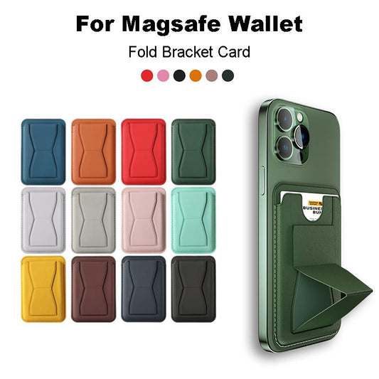 Magnetic Folding Wallet Card Holder Leather Case for Magsafe iPhone 16 15 14 13 Pro Max 12 Mini Plus Magnetic Stand Cover