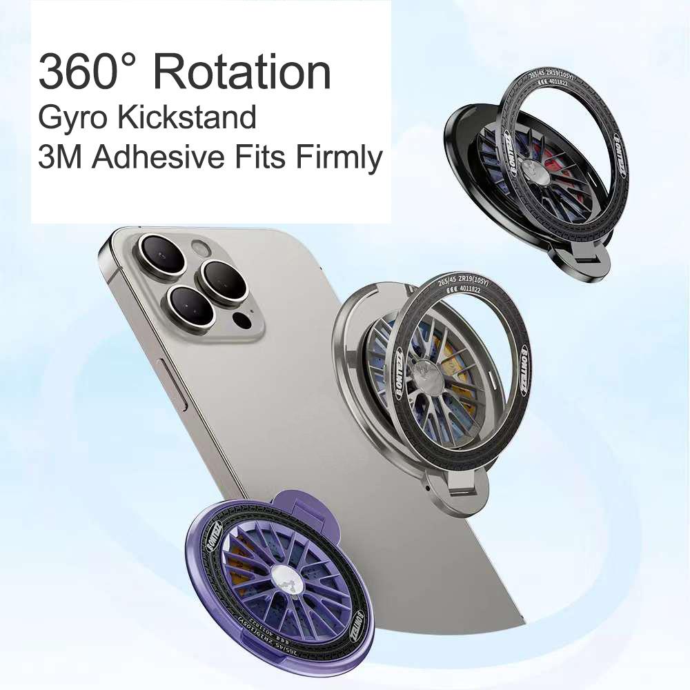 Luxury Multi-color Spinning Magnetic 360 Degree Rotation Kickstand for Mobile Phone Back Sticker Socket Bracket For Magsafe