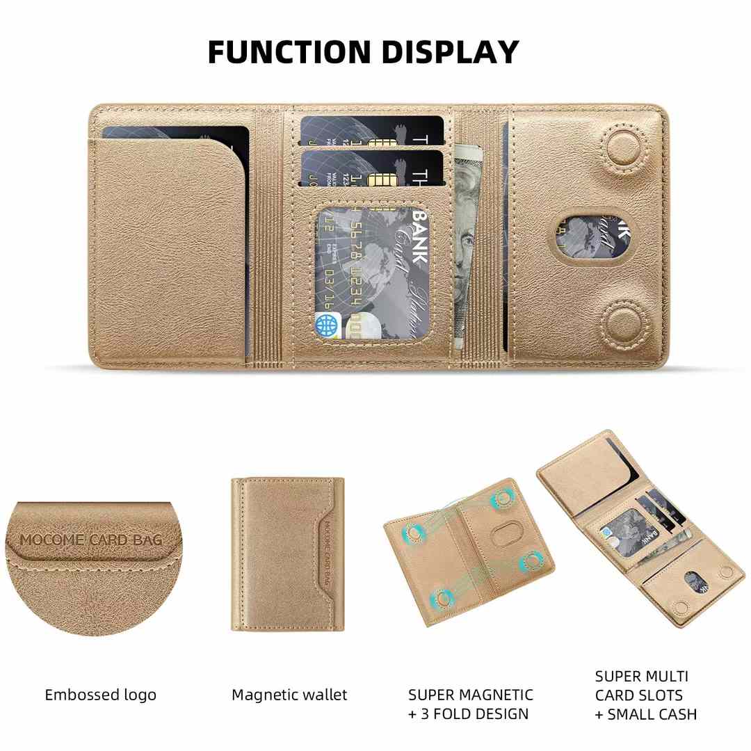 Multi-function Leather Card Case Strong Magnetic Wallet Card Holder Card Bag Case for Magsafe IPhone 16 15 14 13 12 Pro Max Stand Cover for Samsung S23 S24 Magnetic Phone Case Accessories