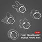 Transparent  Cell Phone Ring Holder Stand 360° Degree Rotation Clear Finger Grip Kickstand Compatible iPhones or Phone Case