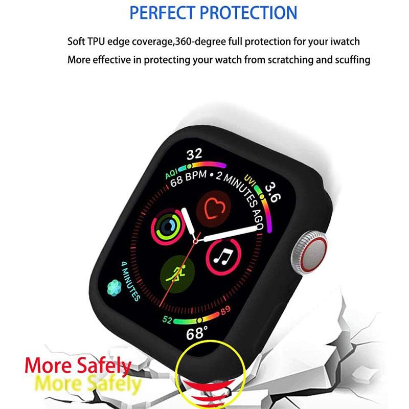 Soft Silicone Case For Apple Watch 8 45mm 7 41mm 44mm 40mm 42mm 38mm Protection Shell Cover For iWatch Series 8 7 6 5 4 3 SE