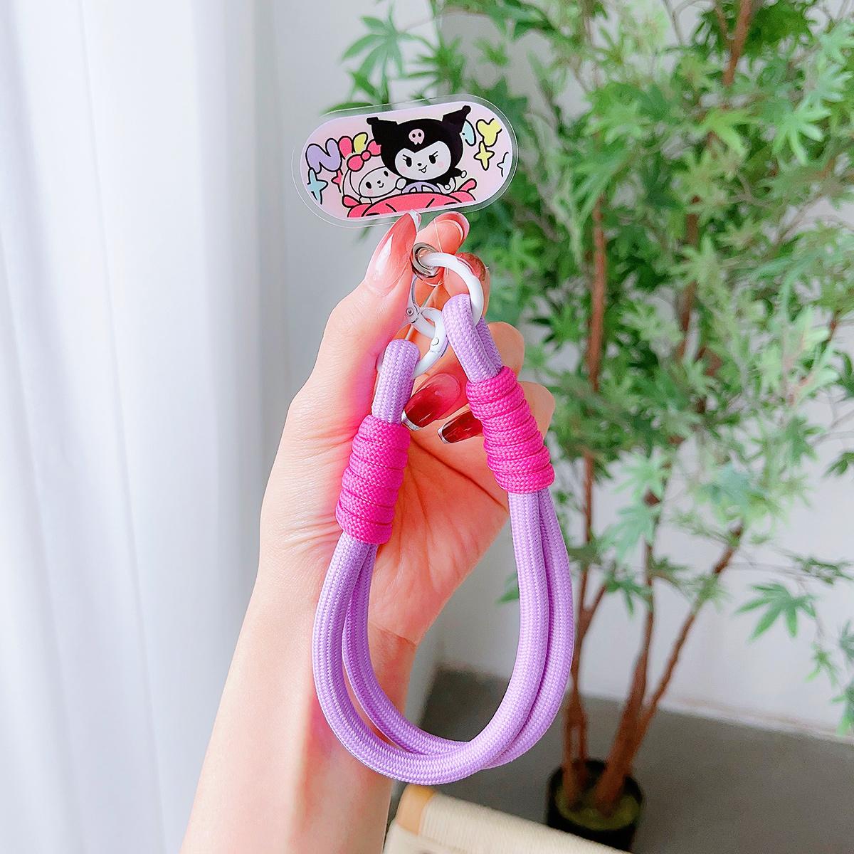 Oval Cartoon Phone Lanyard, For iPhone Wristband, Colorful Cartoon Lanyard, Safety Card Anti-drop Rope