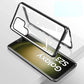 Clear Double Sided Full Cover Magnetic Adsorption Case for Samsung S24 S24FE S24Plus S24Ultra S23 Ultra S23Plus S22 S21 Metal Frame Tempered Glass Shockproof Case