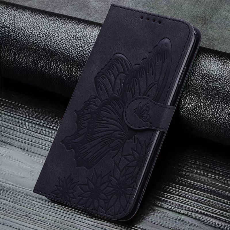 Butterfly Leather Phone Case For iPhone 16 15 14 13 12 11 Plus ProMax Wallet Bags Flip Cover