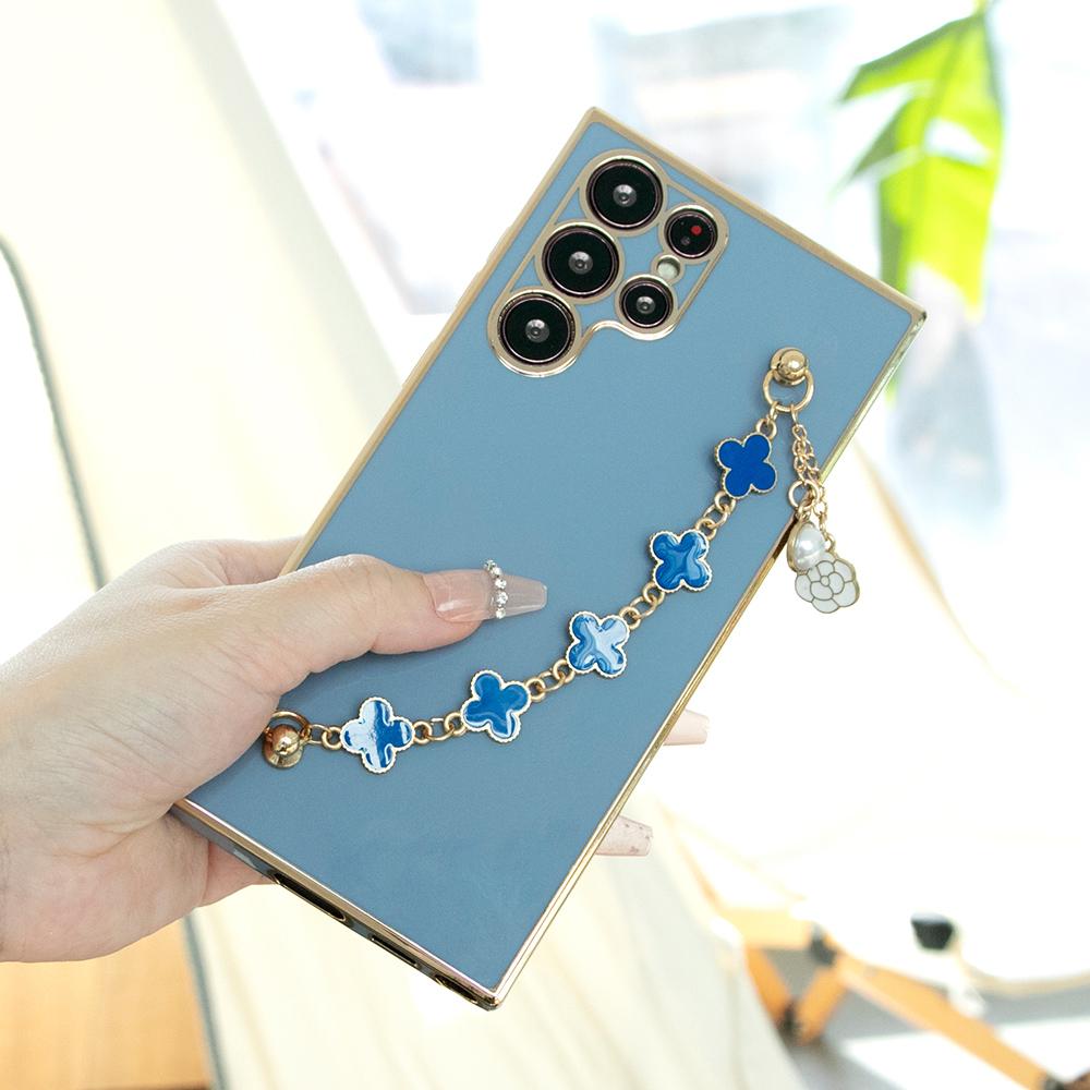 Flower Chain Plating Phone Case for Samsung S24 S23 S22 S21 FE Plus Ultra Note20