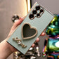 Love Heart Mirror Plating Phone Case for Samsung S24FE S24Ultra S24 S23 S22 S21 FE Plus Ultra Note 20