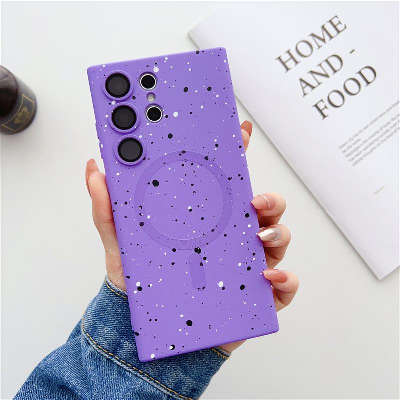 Luxury Colorful Matte Magnetic Case For Samsung S23 S22 S21 S20 Ultra Plus FE Note20 Ultra Soft Silicone Cases Cover