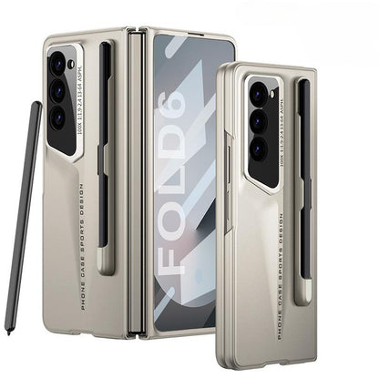 For Samsung Z Fold6 Case, Blade Point Men Matte Business Case with Pen Slot, Luxury Elegant Phone Case Camera Protection Shockproof Hard Cover