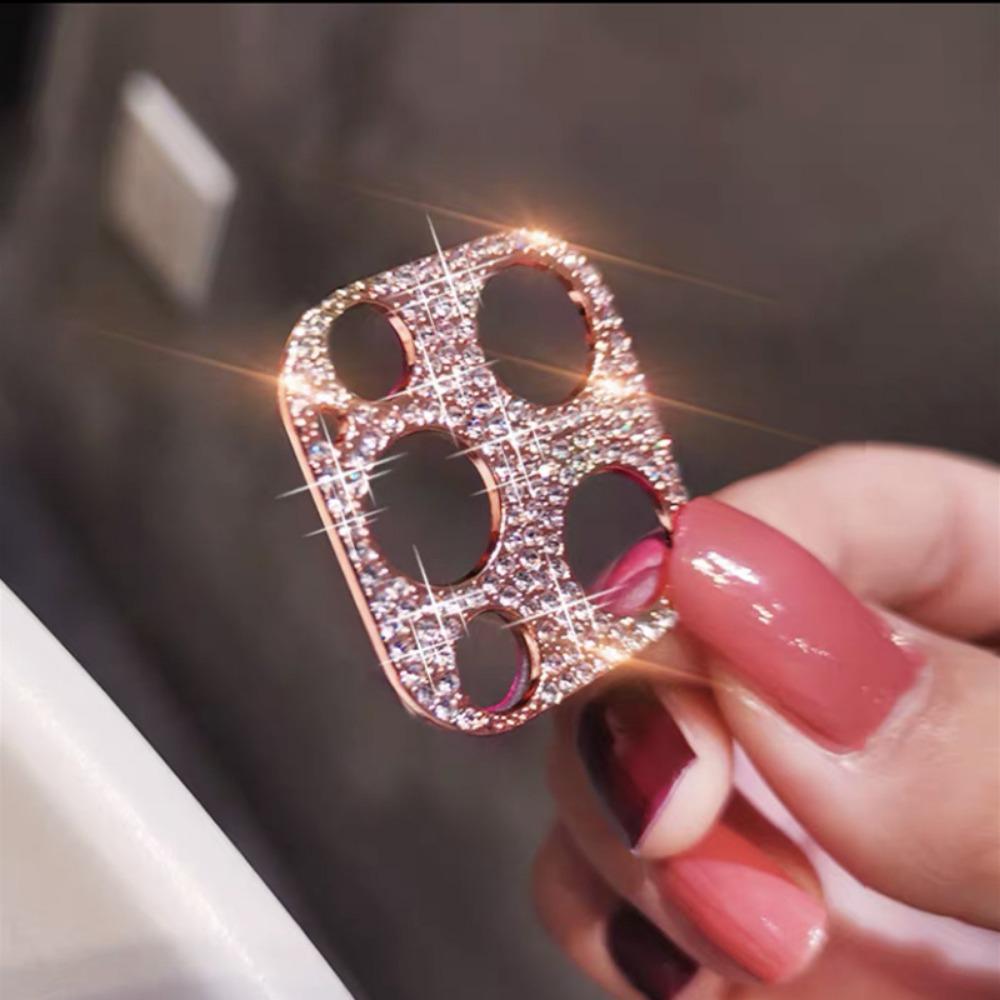 Rhinestones Camera Lens Protector For iPhone 16 15 14 13 12 11 Pro Max Glitter Crystal Camera Protector Full Cover