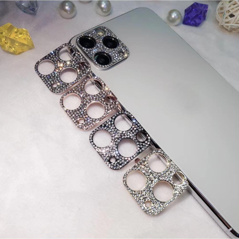 Rhinestones Camera Lens Protector For iPhone 16 15 14 13 12 11 Pro Max Glitter Crystal Camera Protector Full Cover