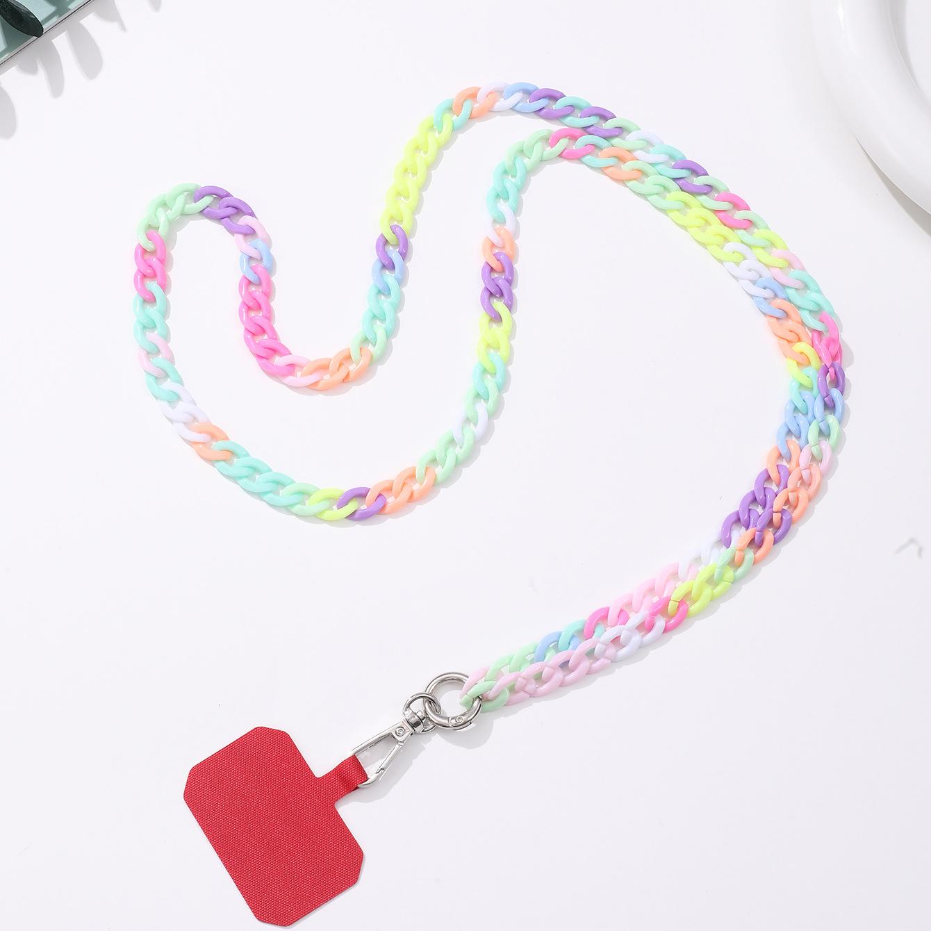 New Necklace Phone Lanyard With Slot Card 120CM Colorful Crossbody Cellphone Strap Chain For iPhone Samsung Accessories