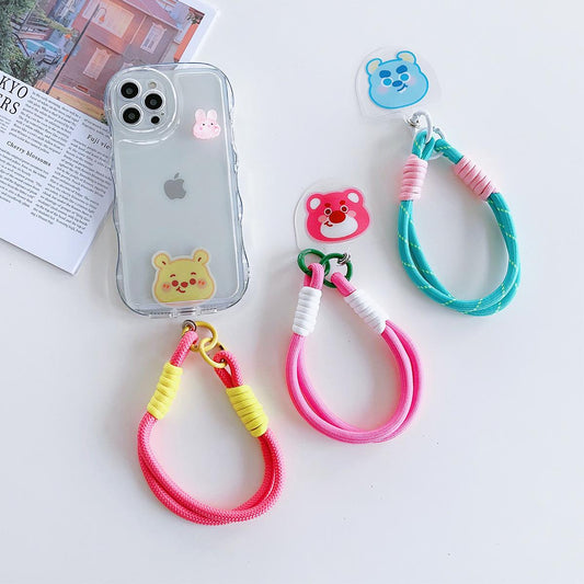 New Cartoon Phone Lanyard, For iPhone Wristband, Colorful Cartoon Lanyard, Safety Card Anti-drop Rope