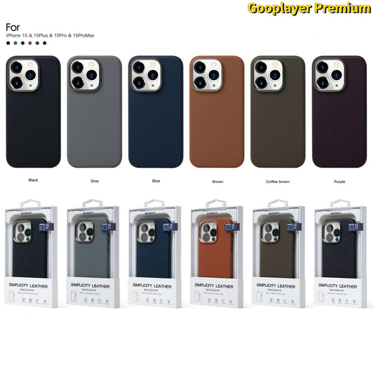 High-Grade Elegant Leather Strong Magnetic Business Phone Case for iPhone 15 15Plus 15Pro 15ProMax, Compatible with Magsafe Fingerprint Proof Protective Phone Case