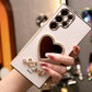 Love Heart Mirror Plating Phone Case for Samsung S24FE S24Ultra S24 S23 S22 S21 FE Plus Ultra Note 20