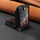 Wallet Case for Samsung Galaxy Z Flip 5 4 3 Leaves Card Holder Lanyard Handbag Crossbody Leather Cover