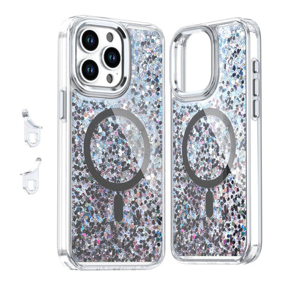 For Magsafe Magnetic Bling Sequins Glitter Case For iPhone 16 15 14 13 12 Plus Pro Max Wireless Charging Shiny Shockproof Cover