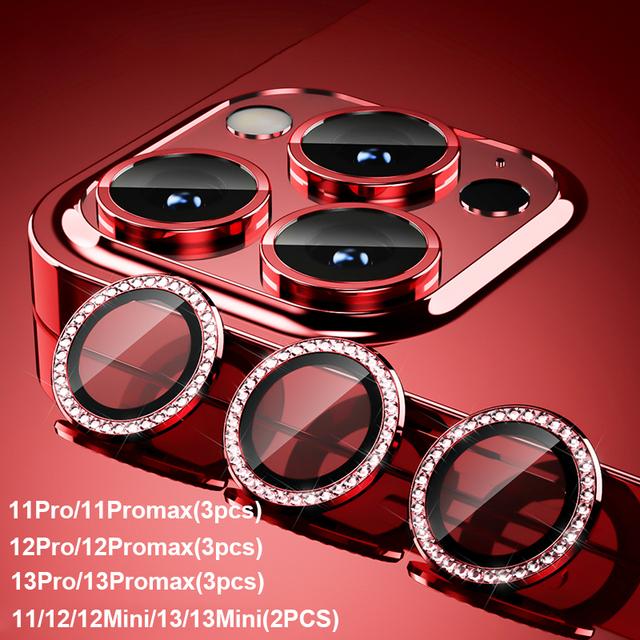 Ring Diamond Lens Protector Flim For iPhone 16 15 14 13 12 11 Glitter Lens Camera Cover