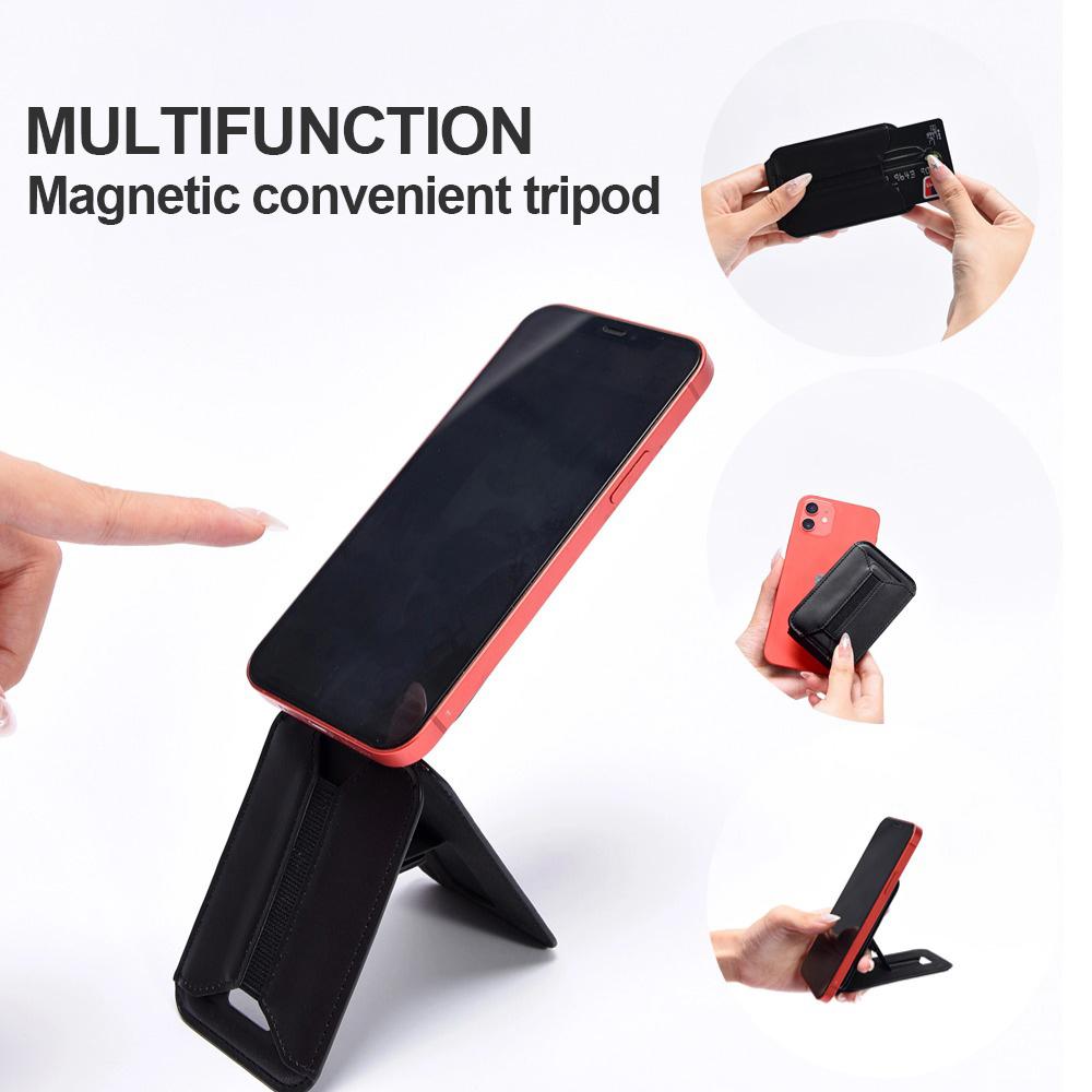 Adjustable Foldable Wallet Phone Holder Selfie Stick Function Stand with Card Bag For Apple Desktop Phone Stand Holder for IPhone 16 15 14 13 12 Pro Max Plus Magnetic Holder