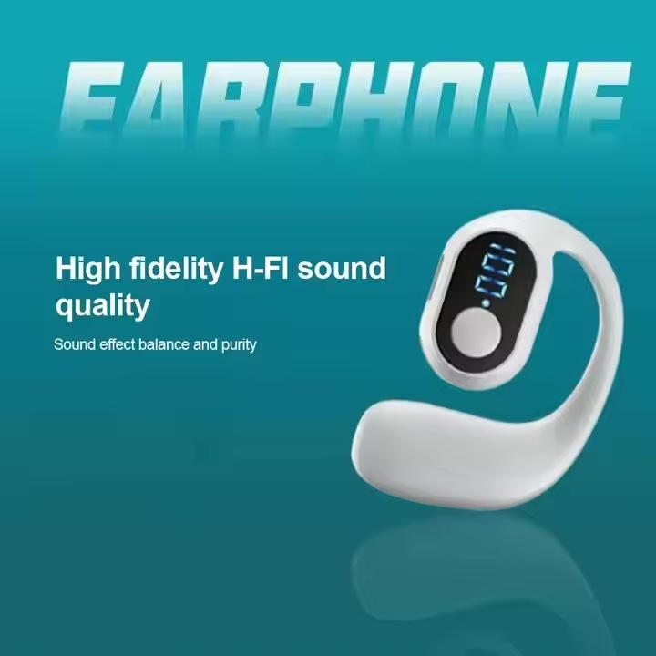 Wireless Earphone Bluetooth Bone Conduction Headphones Ear Hook LED Display Surround Sound