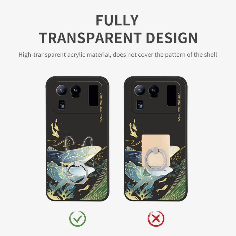 Transparent  Cell Phone Ring Holder Stand 360° Degree Rotation Clear Finger Grip Kickstand Compatible iPhones or Phone Case