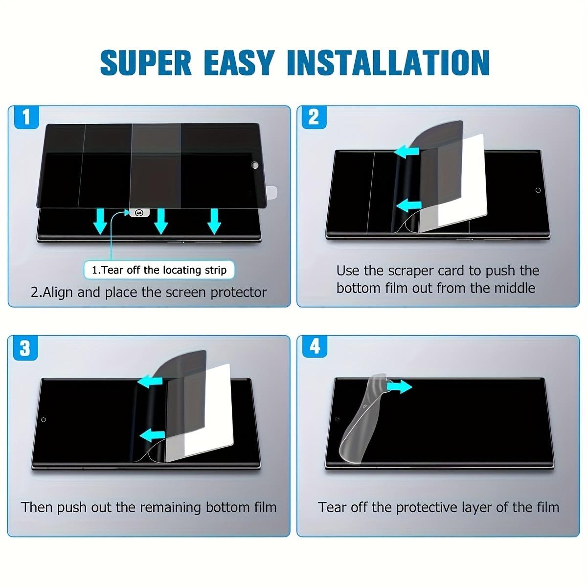 [Support Fingerprint] 1 Piece Privacy Soft Hydrogel Film Screen Protector For Samsung Galaxy S24 Ultra S23FE S22 S21 S20 S10 S9 S8 Note20 Anti-Scratch Full Coverage Film (Not Tempered Glass)