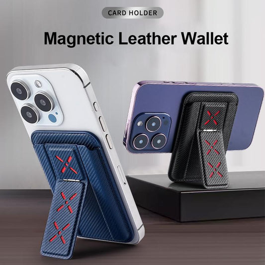 RFID Blocking Leather Wallet Card Holder for Magsafe Magnetic Multifunction Foldable Holder For iPhone 16 15 12 13 14 Samsung S24 S23 Universal Accessorries