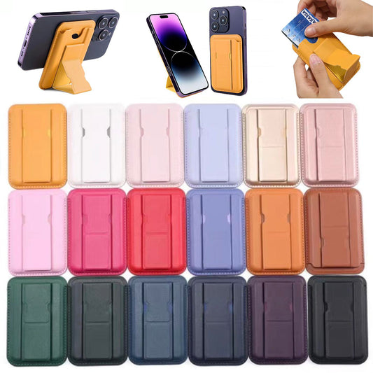 Strong Magnetic Folding Wallet Card Holder Kickstand Leather Case for Magsafe iPhone 16 15 14 13 Pro Max 12 Mini Plus Magnetic Stand Cover