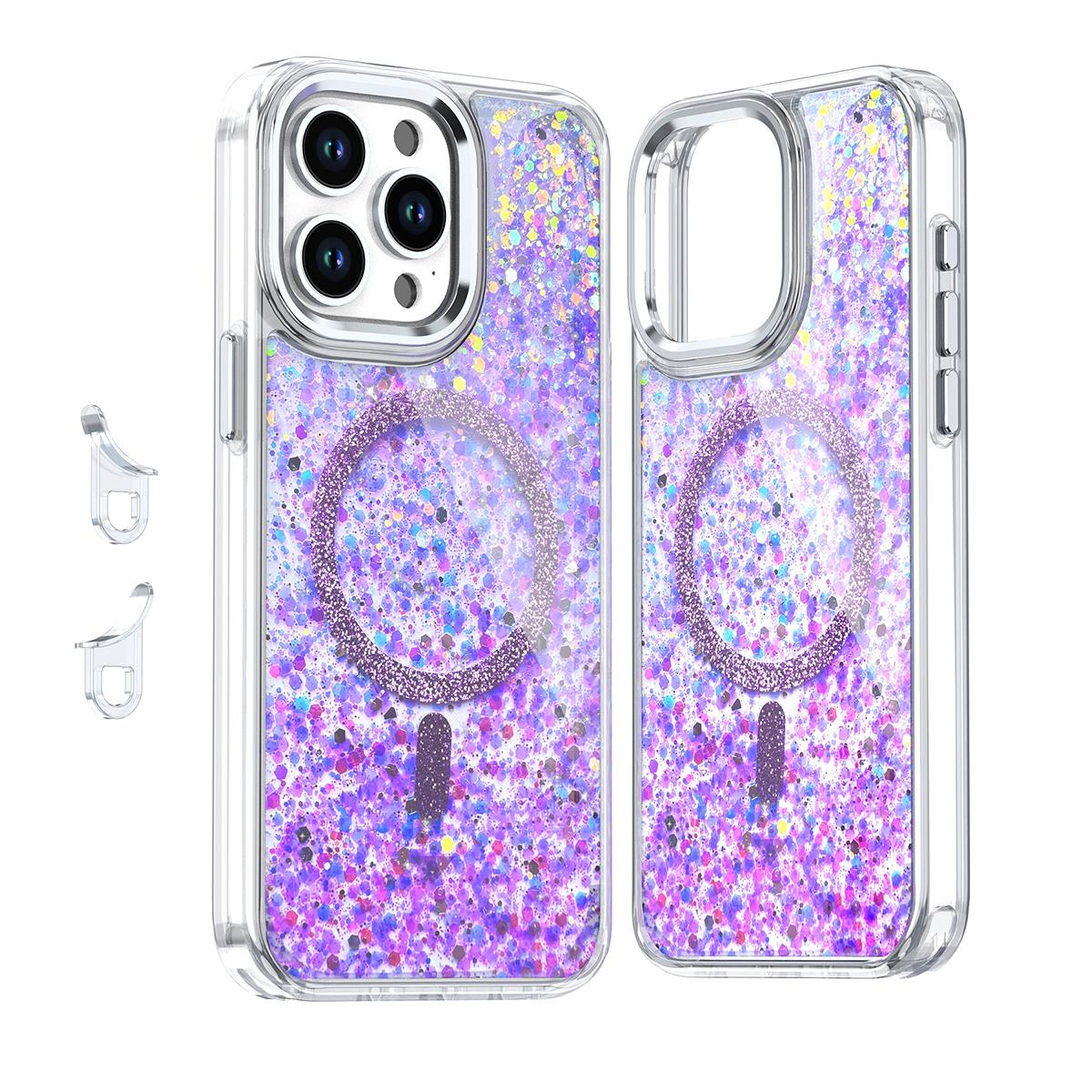 For Magsafe Magnetic Bling Sequins Glitter Case For iPhone 16 15 14 13 12 Plus Pro Max Wireless Charging Shiny Shockproof Cover