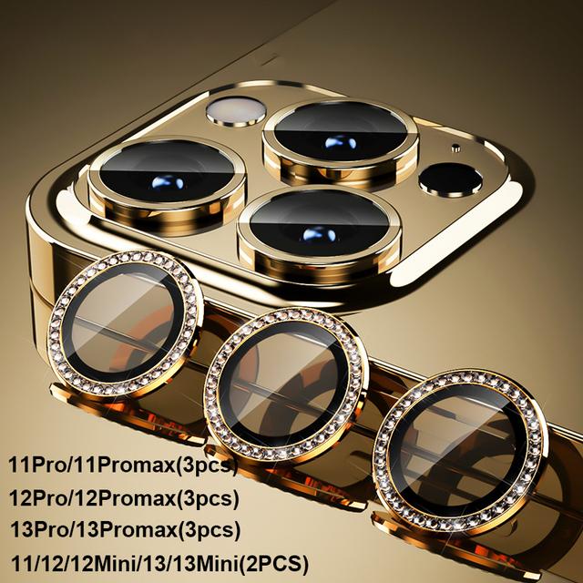 Ring Diamond Lens Protector Flim For iPhone 16 15 14 13 12 11 Glitter Lens Camera Cover