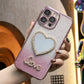 Glitter Transparent Gradient Love Heart Mirror Phone Case For iPhone 16ProMax 16 15 14 13 12 Pro Max Clear Soft TPU Back Cover