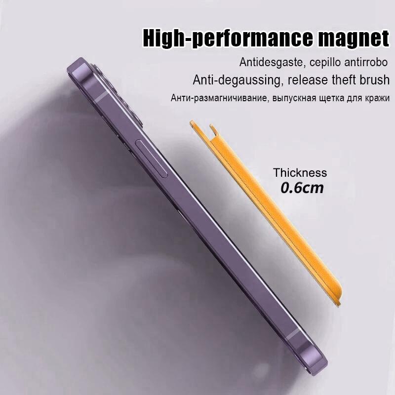 For Magsafe Magnetic Leather Slot Card Holder Wallet Case For iPhone 16 15 14 Pro Max 13 12 11 For Samsung S23 Ultra Accessories