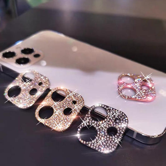 Rhinestones Camera Lens Protector For iPhone 16 15 14 13 12 11 Pro Max Glitter Crystal Camera Protector Full Cover