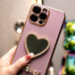 For iPhone 16 15 14 13 Pro Max Phone Case, Love Heart Mirror TPU Luxury Plating Slim Soft Full Cover