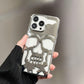 For iPhone 16 15 14 13 12 11 Pro Max Phone Case, Plating Thin Skull Hollow Heat Dissipation TPU Shockproof Case Cooling Soft Back Cover