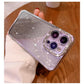 For iPhone 16 15 14 13 12 Pro Max Phone Case, Clear Gradient Glitter Diamond Shockproof Soft Anti-Fall Non-Yellowing Full Cover