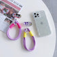 Oval Cartoon Phone Lanyard, For iPhone Wristband, Colorful Cartoon Lanyard, Safety Card Anti-drop Rope