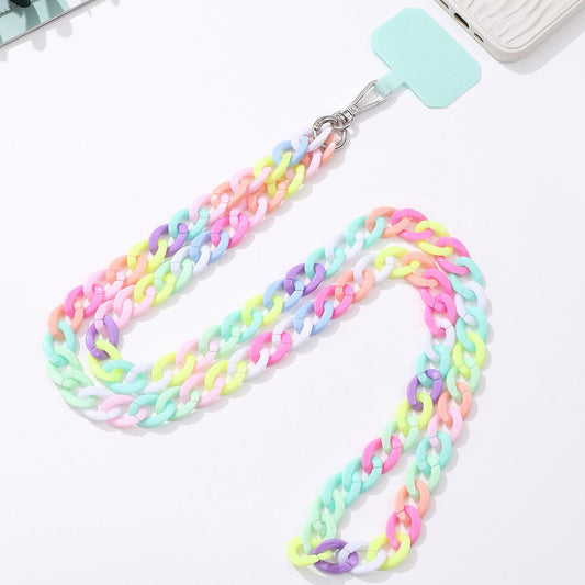 New Necklace Phone Lanyard With Slot Card 120CM Colorful Crossbody Cellphone Strap Chain For iPhone Samsung Accessories