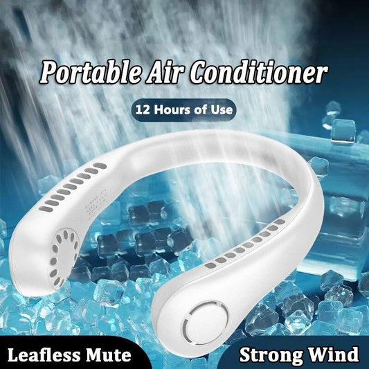 Mini Fan 1200mAh Neck Portable No Bladeless Hanging Neck Rechargeable Air Cooler 3 Speed Mini Summer Sport Fan