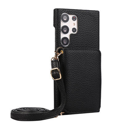 Crossbody Case for Samsung S24 S23 S22 Ultra FE Plus Card Pocket Lanyard Wallet Leather Cover for Samsung A13 A22 A33 A53 A14 A24 A25 A34 A54 Cover