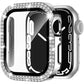 Glass+Diamond Cover For Apple watch case 40mm 44mm 41mm 45mm 38mm 42mm Bling Bumper Protector iWatch series 9 3 5 6 7 8 se case