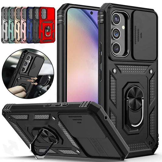 Heavy Duty Protection Magnetic Kickstand Case For Samsung Galaxy A54 A34  A14 S23 S22 S21 Ultra Plus FE Kickstand with Camera Protection Rugged Military-Grade Drop Cover