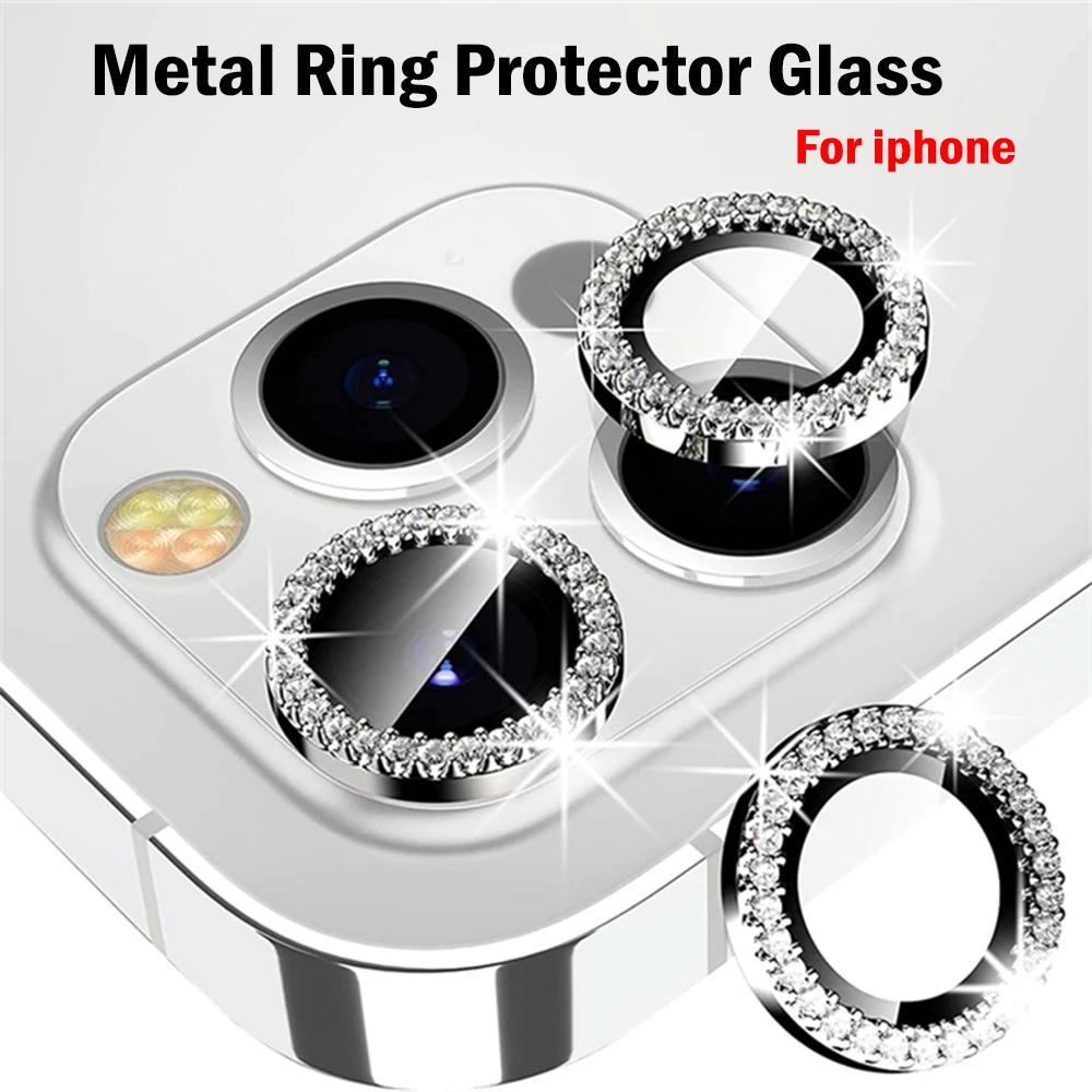 Ring Diamond Lens Protector Flim For iPhone 16 15 14 13 12 11 Glitter Lens Camera Cover