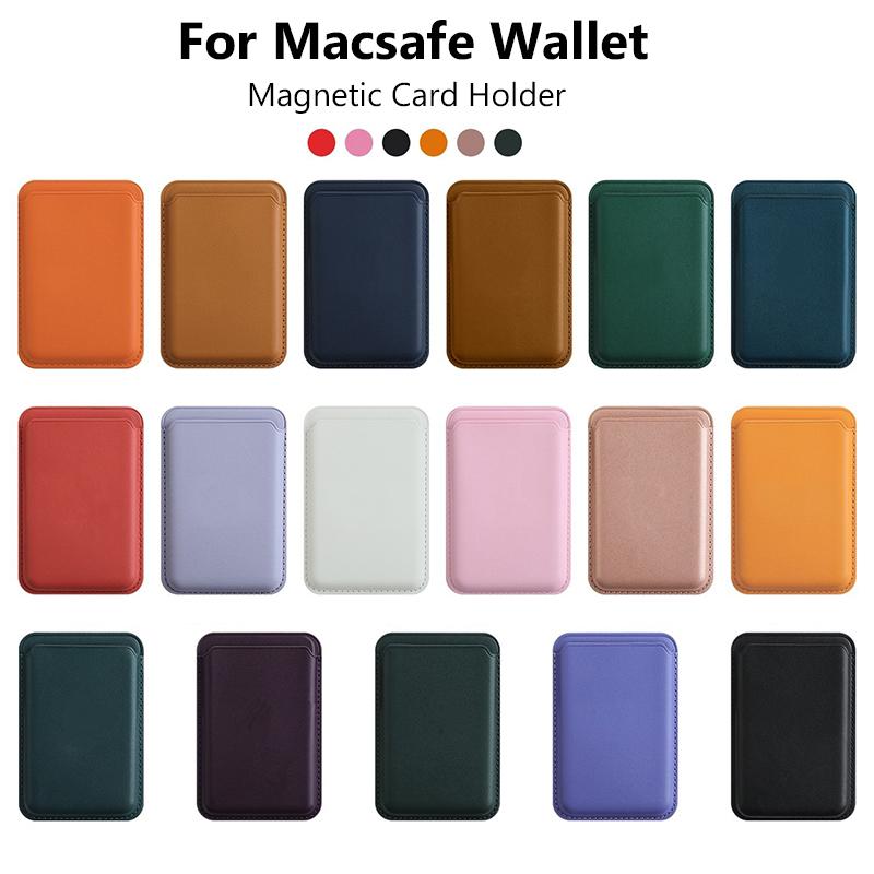 For Magsafe Magnetic Leather Slot Card Holder Wallet Case For iPhone 16 15 14 Pro Max 13 12 11 For Samsung S23 Ultra Accessories