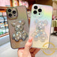 Gradient Crystal Diamond Bear Phone Case for iPhone 16 15 14 13 12 Pro Max